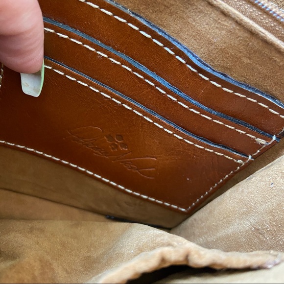 Patricia Nash brown leather embossed crossbody bag - Picture 4 of 7